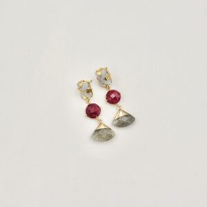Blue-lace Agate, ruby Agate & Labradorite. Gold MS5
