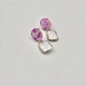 Baroque pearl & purple Agate. GP MS19
