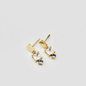 CZ Clear & blue Tiny stud
