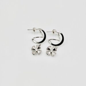 CZ Pavé cross Diagonal stud