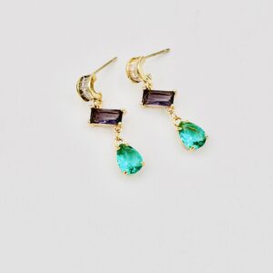 CZ clear purple green