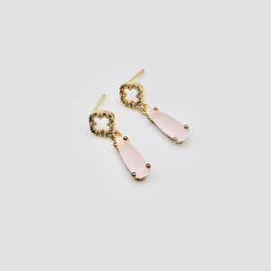 CZ clover & pink teardrop