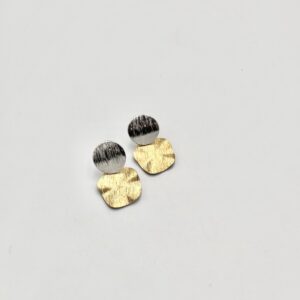 Brushed gold & silver disc duo